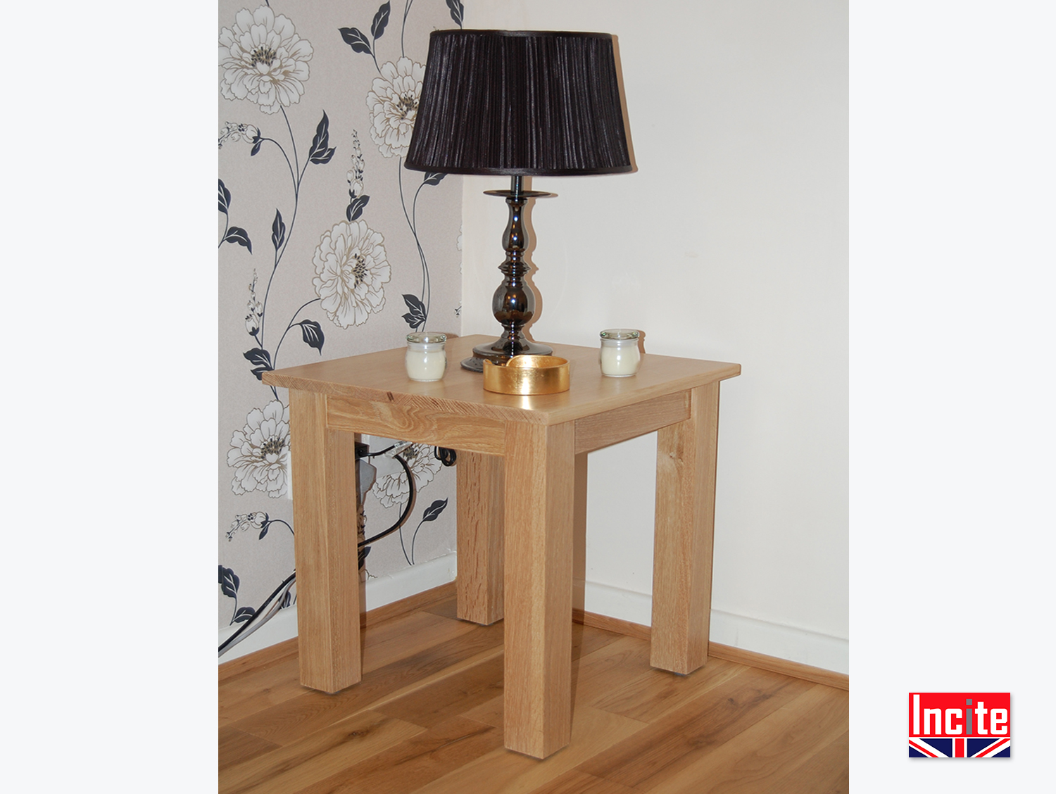 Handcrafted Bespoke Solid Oak Lamp Table by Incite Derby.